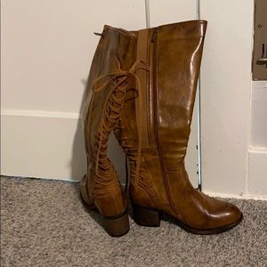 Brown knee high boots